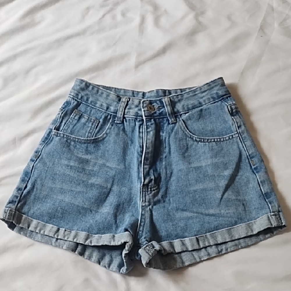 SHEIN Cuffed Denim Shorts Sz2